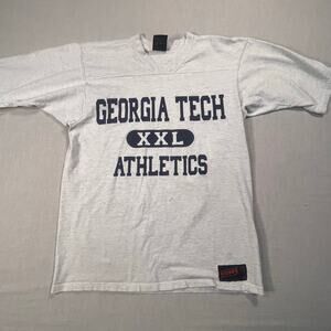 Georgia Tech Athletics Graphic T Shirt Gray College Sports Retro Tee Men Medium